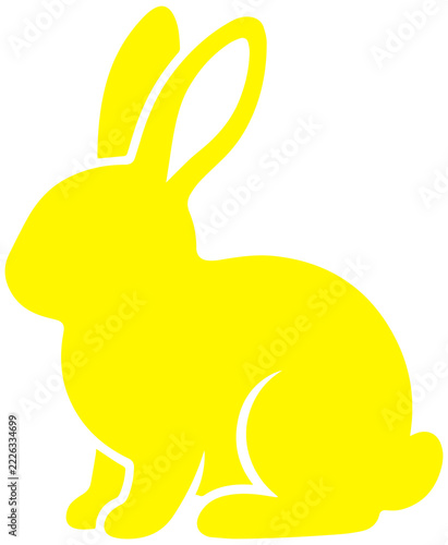 Yellow Rabbit Bunny Silhouette Animal Icon Transparent PNG Graphic