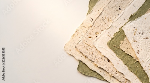 Rustic Handmade Paper Stack Light Background