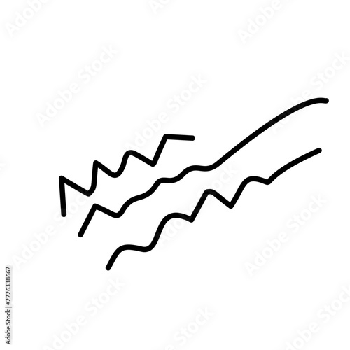 Zigzag Wave Lines Line Art Vector Rising Trend Chart Jagged Water Vibration Doodle
