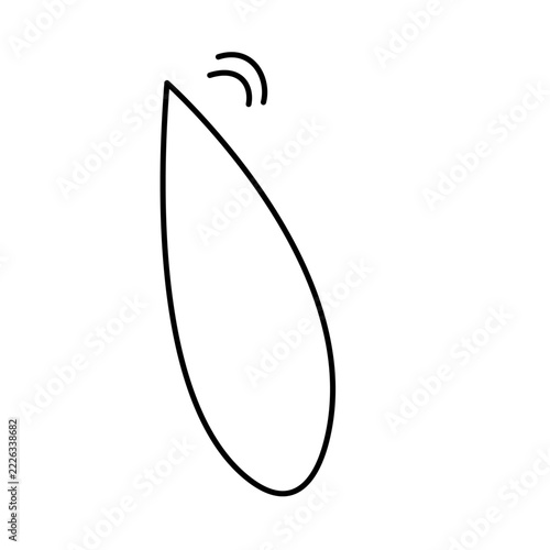 Giant Anime Sweat Drop Line Art Vector Cartoon Embarrassment Stress Tear Waterdrop Icon