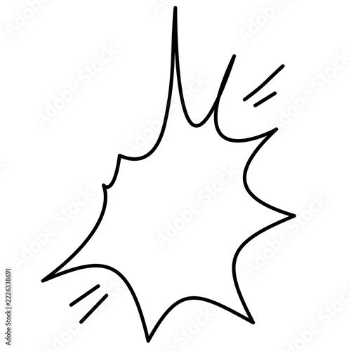 Comic Explosion Boom Blast Frame Line Art Vector Jagged Starburst Shockwave Speech Bubble