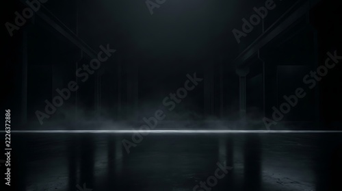 Dark moody abstract background with a glowing horizontal line