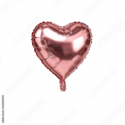 Isolated Rose Gold Heart Shaped Foil Balloon for Valentine s Day Celebration