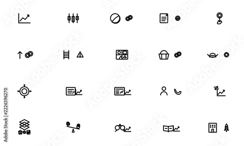 Investment Portfolio Line Icon Set