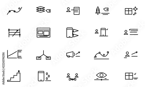 Product Management Line Icon Set