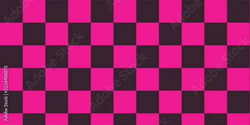 Pink and Black Buffalo Plaid Checkerboard Pattern with Diagonal Striped Texture