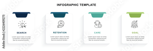 Infographic design template. 4 steps business infographic template for strategic success roadmap vector illustration
