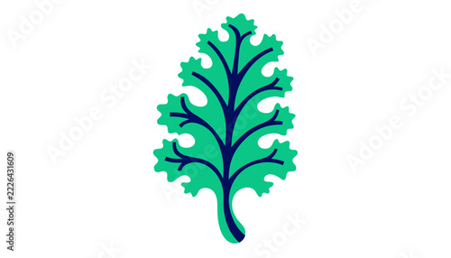 green leaf isolated on white