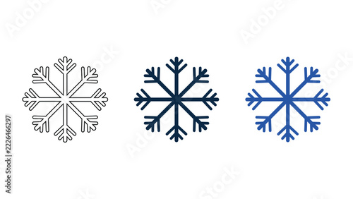 Snowflake icon set vector winter snow crystal symbols