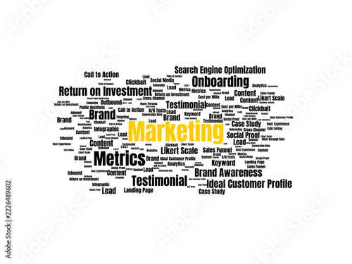Marketing Word Cloud. Business, Strategy, and Digital Promotion Concept