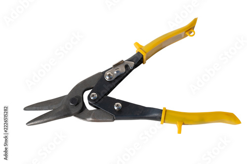 Aviation Tin Snips Sheet Metal Cutters Isolated on White Background
