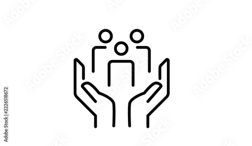 support hand people signs protect line design