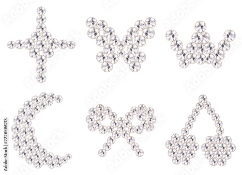 Rhinestone Crystal Y2K Decorative Icon Set 3D