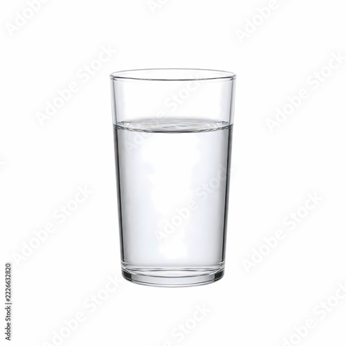 Fresh cold water in a clear transparent glass isolated on a clean white background