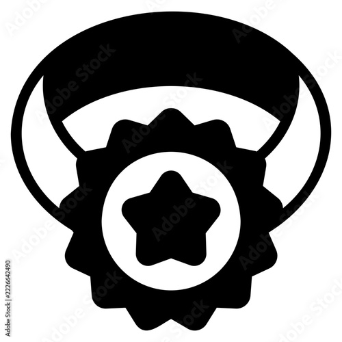 medal glyph style illustration