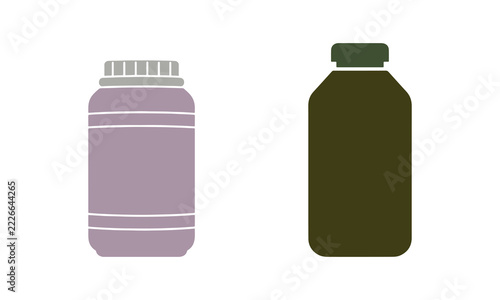 Canister icon. Front side view. Vector simple flat graphic illustration.