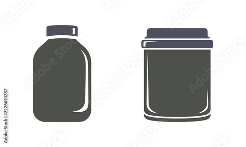 Canister symbol. Front-facing perspective. Vector minimalist flat design graphic.