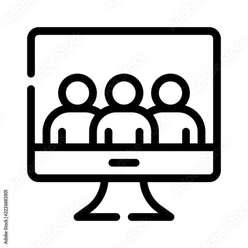 virtual team line icon