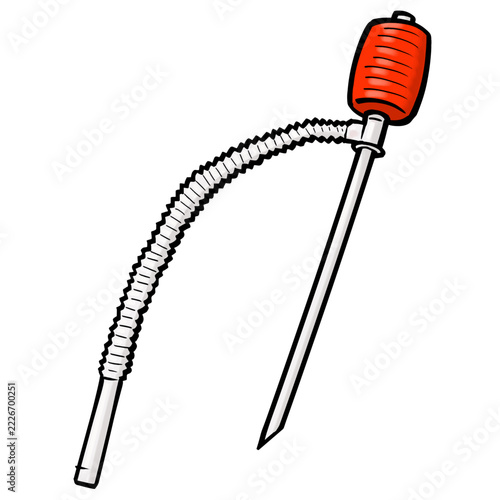 手動の灯油ポンプのイラスト （筆タッチ） / Brush touch illustration of a manual kerosene pump