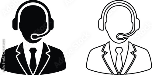 Customer service agent icon set