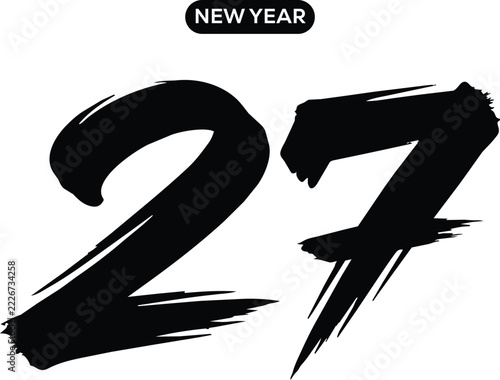 27 new year brush stroke number