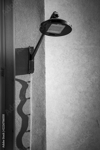 Black and white graphic shadow on wall - Paris - France