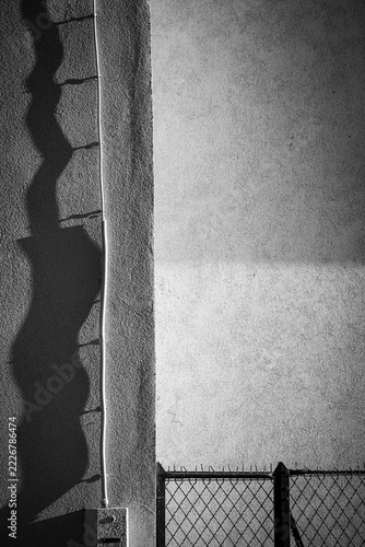 Black and white graphic shadow on wall - Paris - France