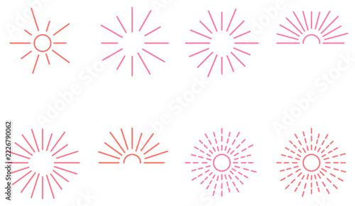 Bold doodle sunburst collection, isolated PNG with transparent background