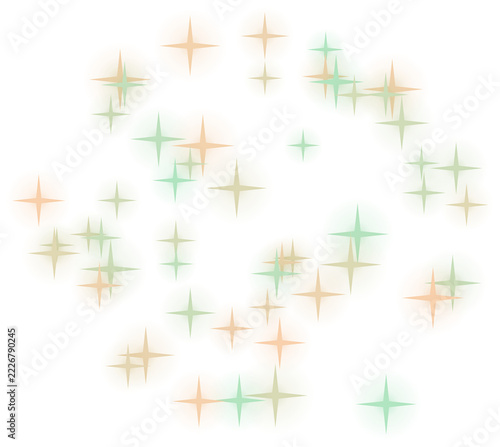 Twinkling sparkles arranged in circle shape on transparent background, isolated PNG with transparent backgroun