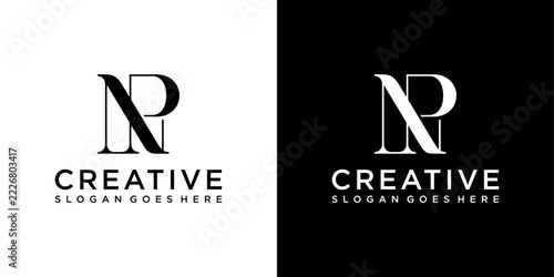 NP or PN initial letter logo design vector template
