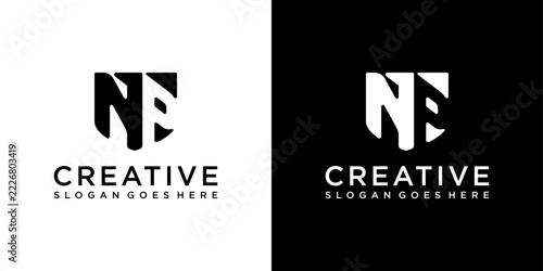 NP or PN initial letter logo design vector template