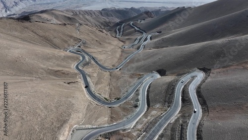 panlong ancient winding mountain road in xinjiang