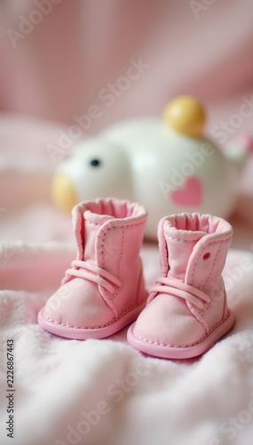 Adorable tiny boots, pacifier, blank card Perfect for newborn announcements , sweet, miniature, shoes