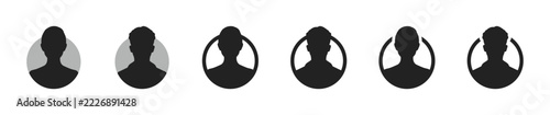 Default anonymous user portrait illustrations. flat vector designs set. Stock vector image