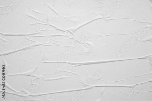 White Crumpled Glued Paper Texture Background for Poster Mockup