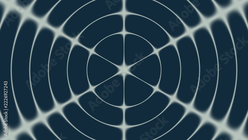 Circular cymatic inspired nodal rosette on dark blue