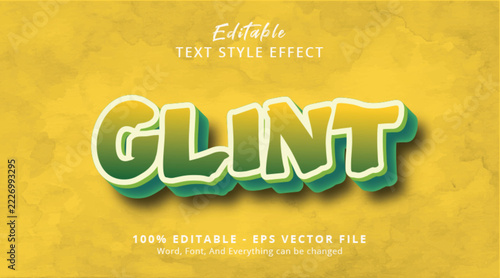 Glint Shiny Text Effect Vector Template for Bright Typography, Sparkling Lettering and Eye Catching Promotional Design