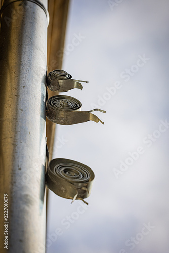 FRANCE-DIJON-METAL-SNAILS-GUTTER-DETAIL