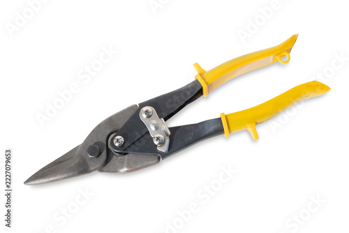 Aviation Tin Snips Sheet Metal Cutters Isolated on White Background