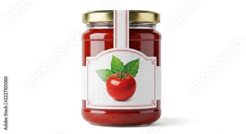 Red apple with green leaf on white plate vector