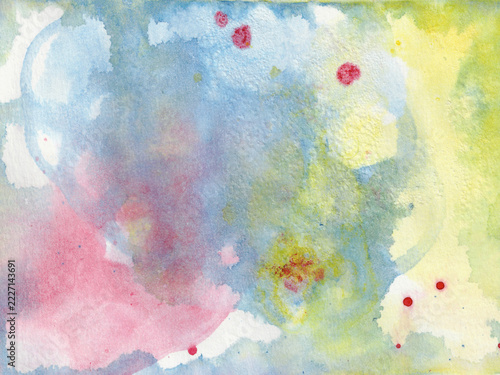 Multicolored watercolor original painting background