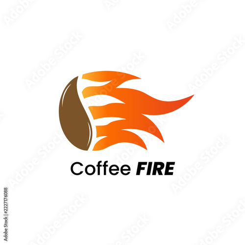 Vector illustration of coffee fire, simmply logo coffee and fire, free coffee logo