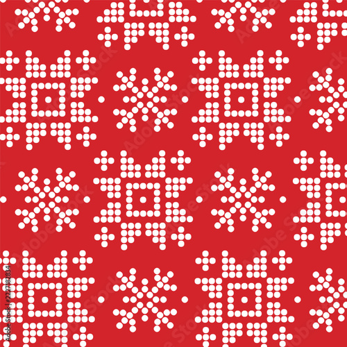 sweater with a white pattern on a red background