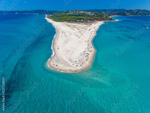 Aerial view of Cape Possidi, lighthouse and hills