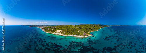 Aerial view of a village near Agios Nikolaos beach