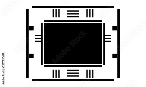 Integrated Circuit Board PCB Microchip Electronics Hardware Vector Icon