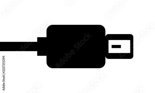 USB Type-C Connector Cable Icon Universal Data Transfer Port Silhouette