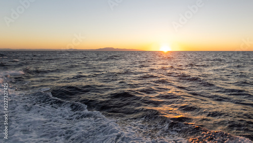 Santa Barbara Channel Sunrise with Point Mugu Coastline in southern California