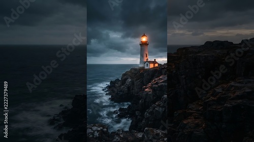 lighthouse on the coast of the sea