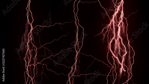Glowing Neon Red Electrical Arcs for a Dramatic Energy Background